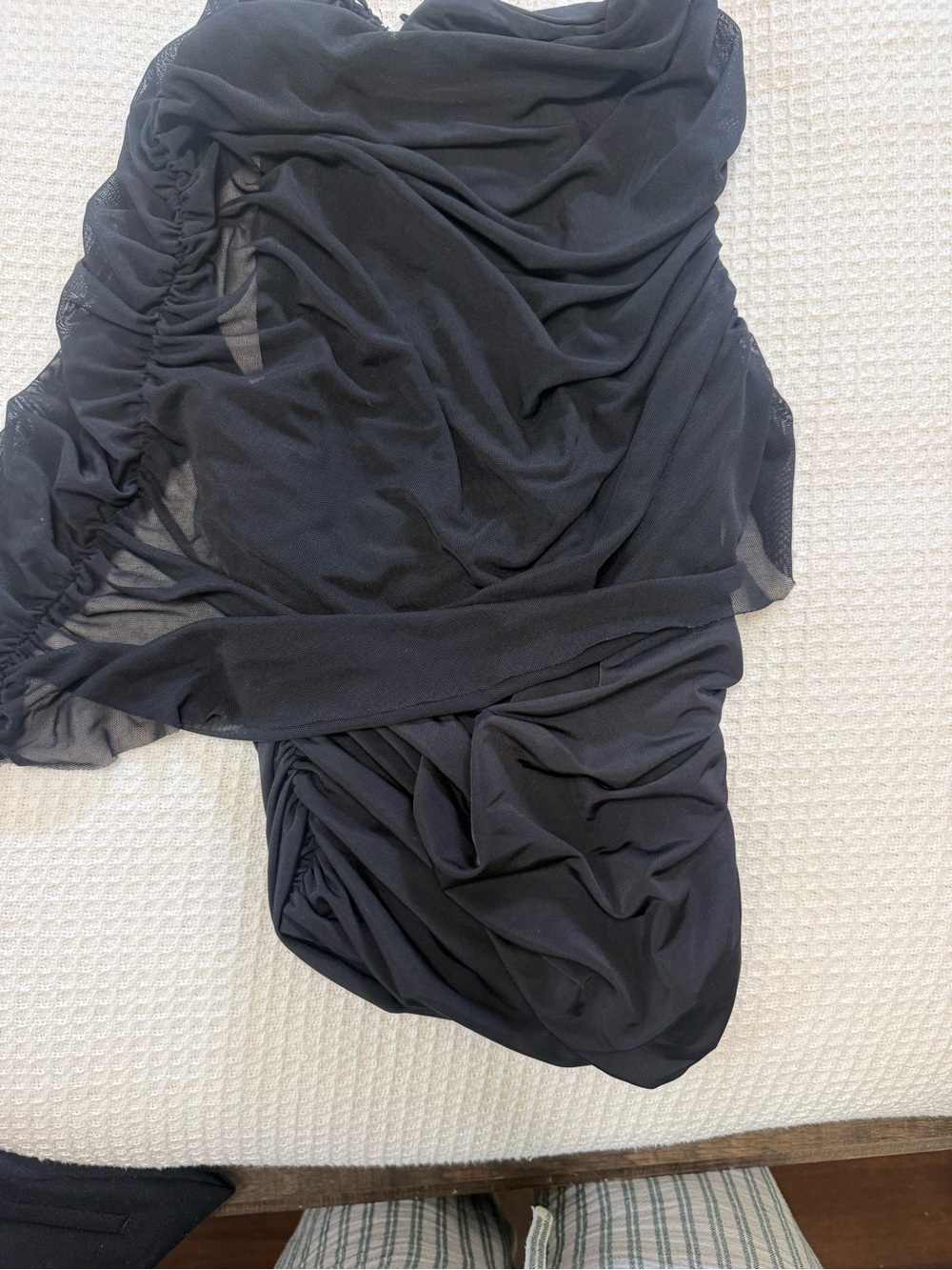 Meshki Black slinky Ruched Top